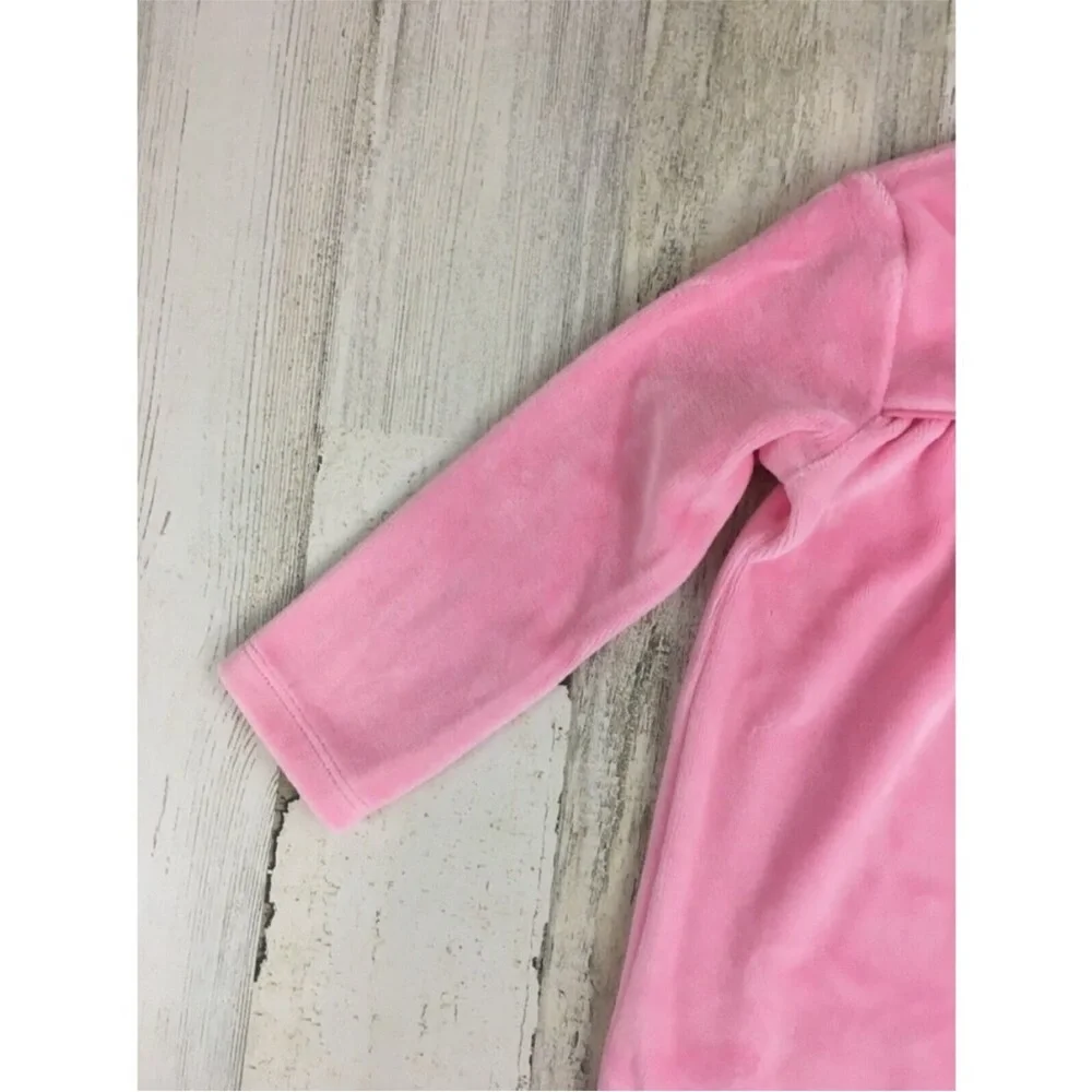 Beaufort Bonnet Company Penny's Playsuit Pink Velour Long Romper Girls 2T